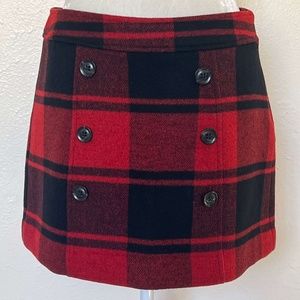 Wool Plaid Mini Skirt - back zip - GAP